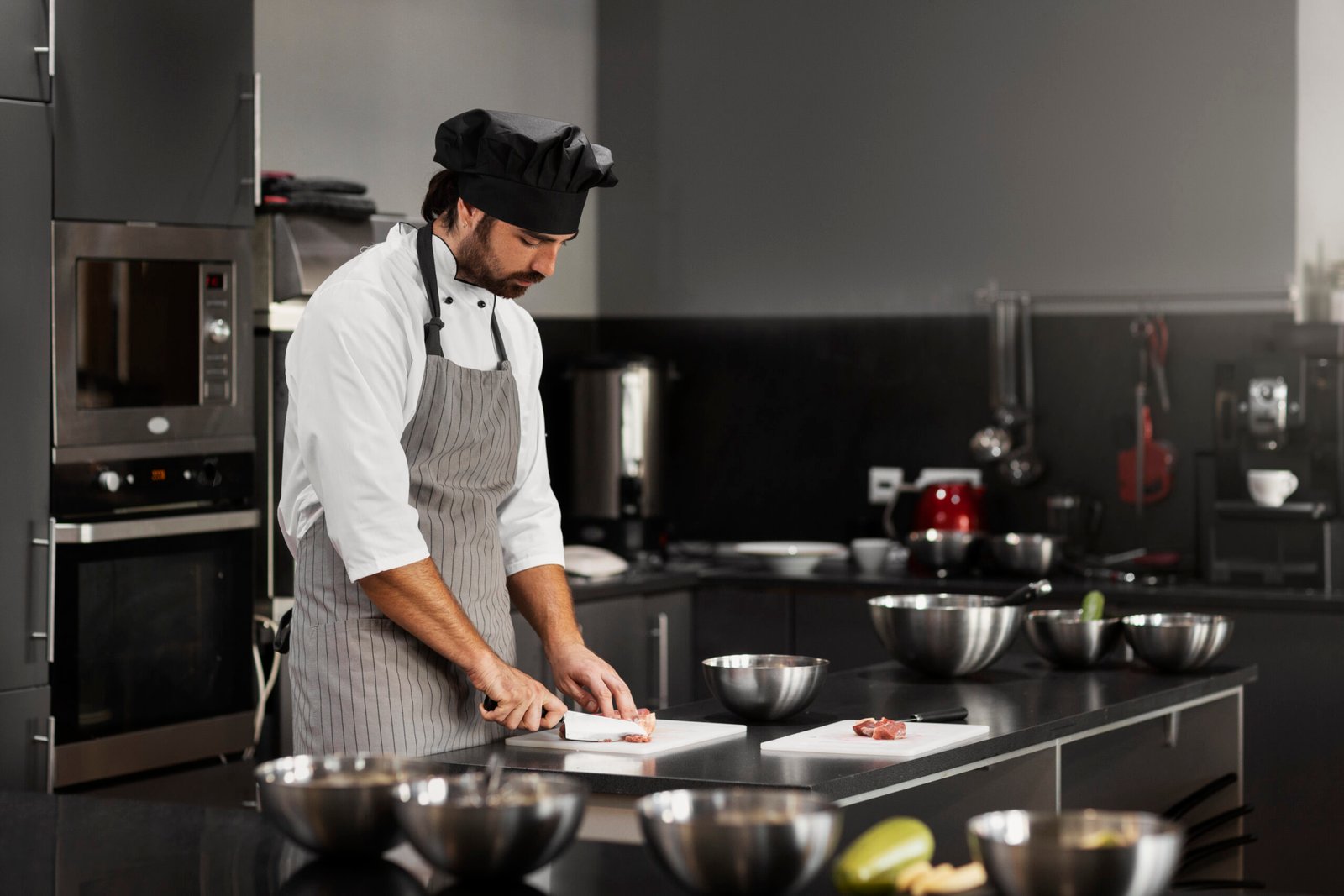 Chef trabalhando em uma dark kitchen
